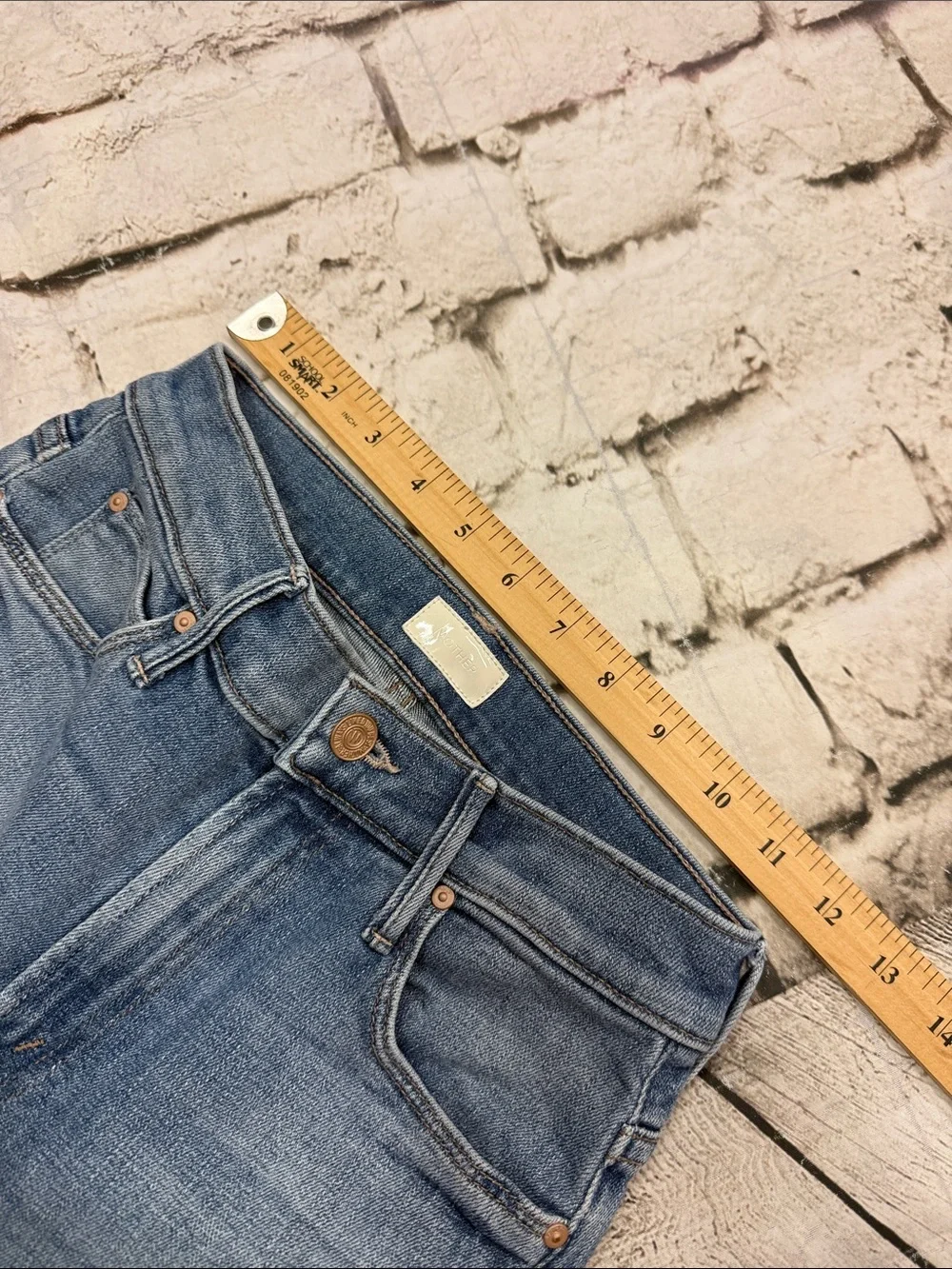 MOTHER The Stunner Zip Ankle Step Fray Jeans in Camp Expert Size 24